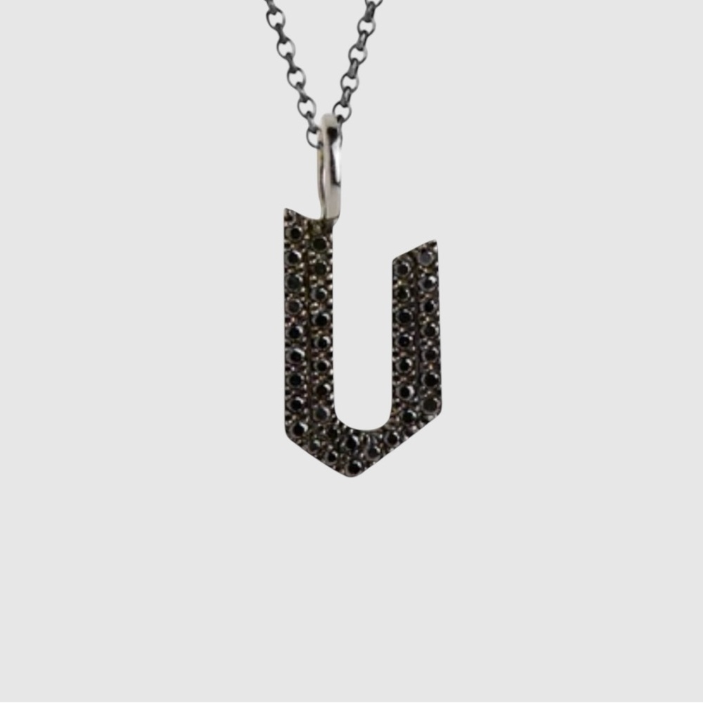 Black Diamond Pavé ‘V’ Pendant